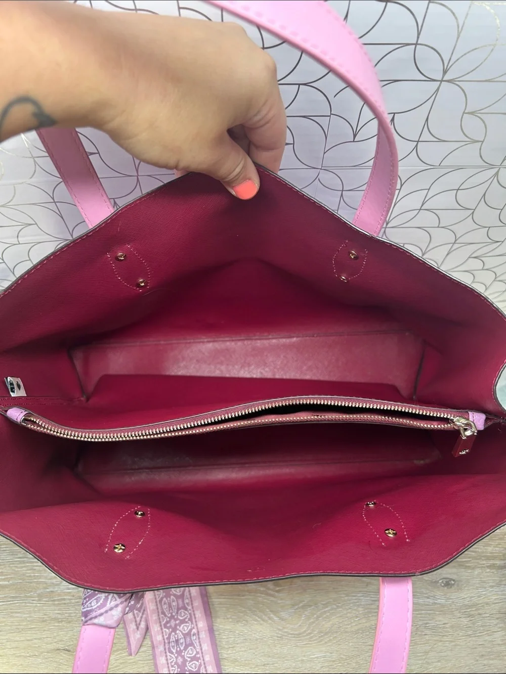 Kate Spade pink purple tote bag